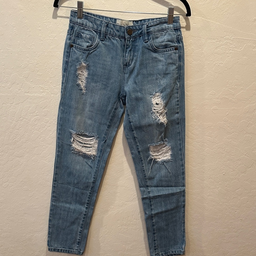 RACHEL Rachel Roy Light Blue Distressed Ankle Jeans